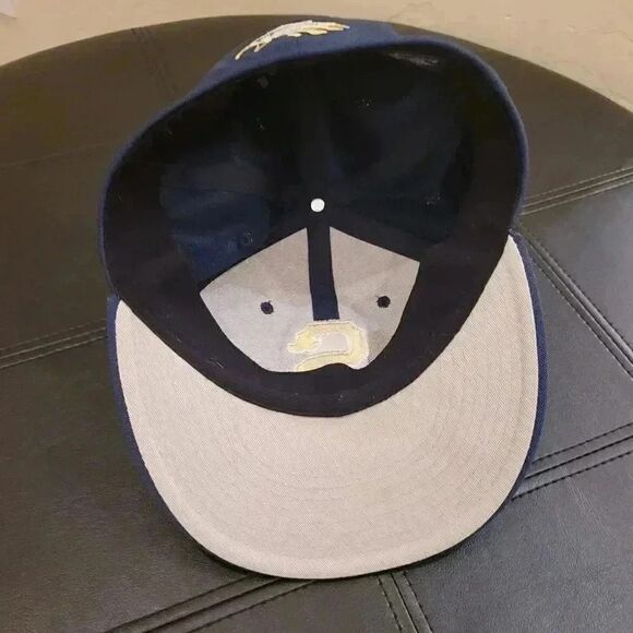 The Game Pro Gametek II Men's Navy w White S & Bird Patch Flex-Fit Baseball Cap - Picture 7 of 9